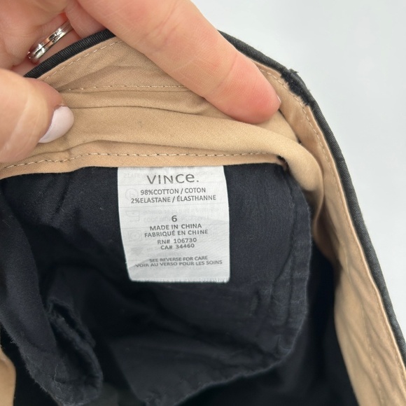 VINCE Women's Dark Gray Side Buckle Cotton Elastane Bermuda Shorts Size 6 - Picture 6 of 6